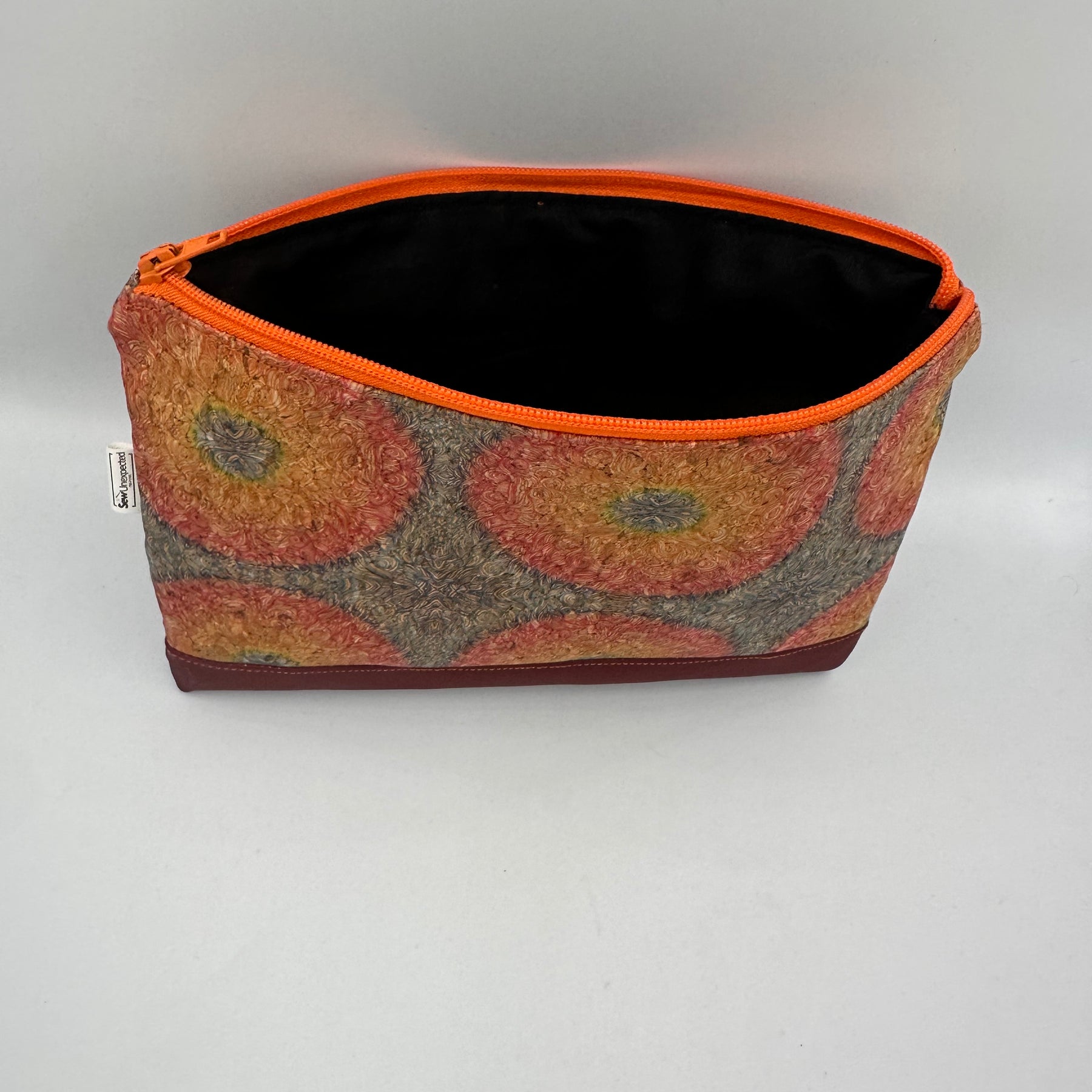 One of a Kind - Handmade Mandala Cosmetic and Accessory Pouch - Faux Cork