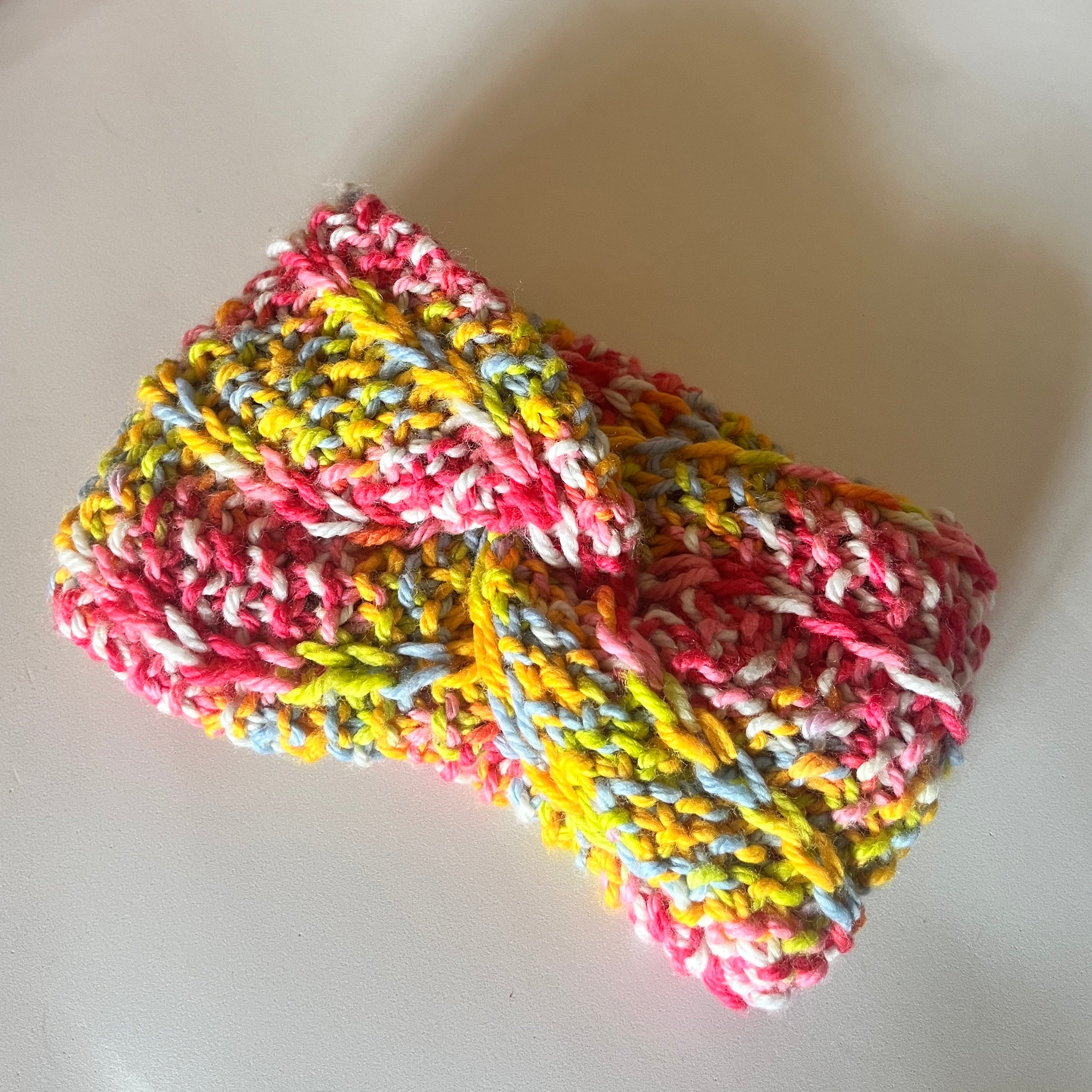 100% wool hand knitted hale twist Earwarmer headband