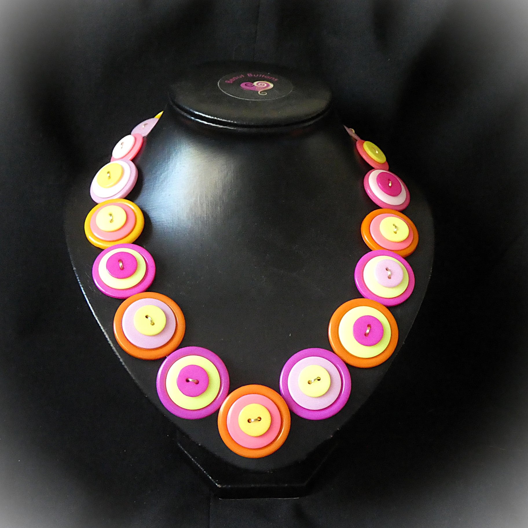 Vibrant orange and hot pink necklace