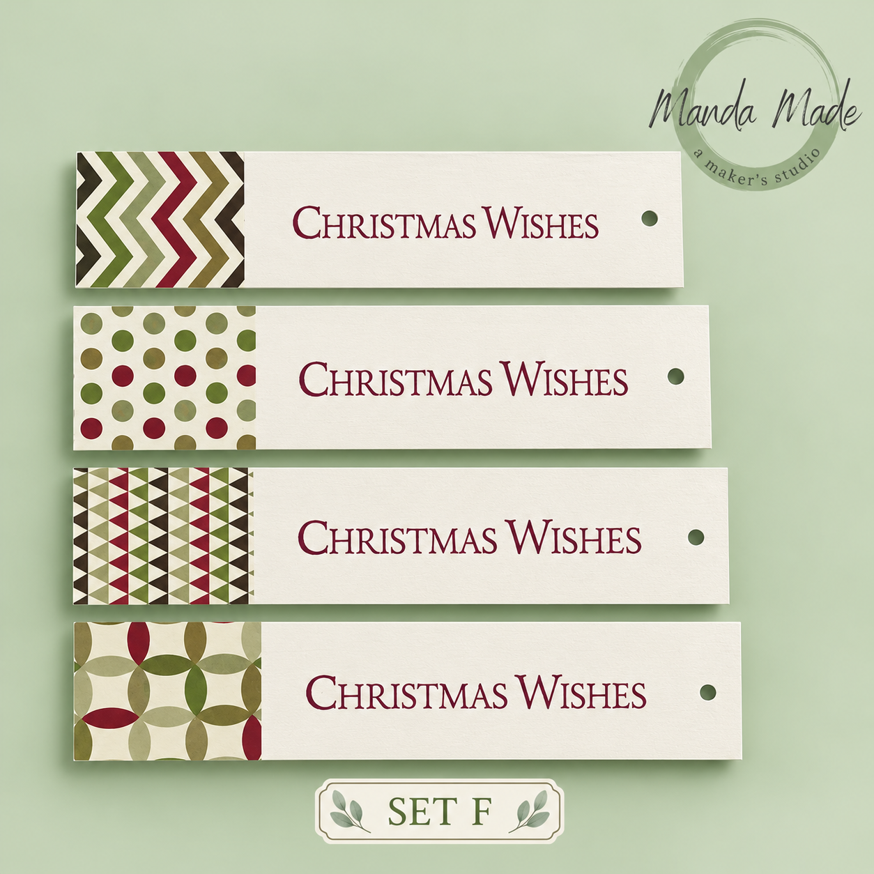 Handmade Christmas Gift Tags – Unique Sets of 15