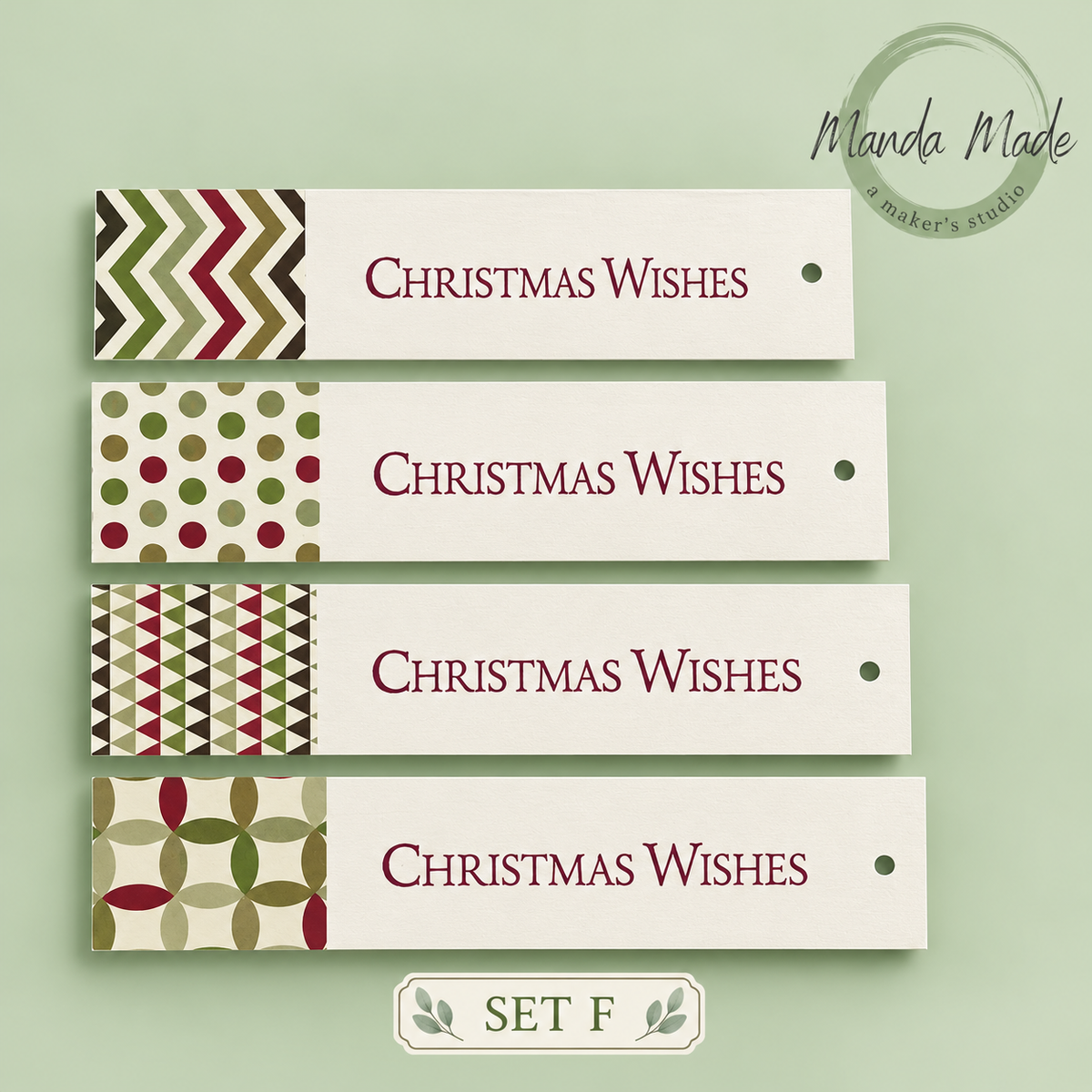 Handmade Christmas Gift Tags – Unique Sets of 15