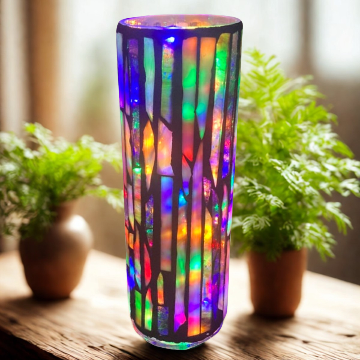 Handmade Glass Mosaic Lamp | Rainbow
