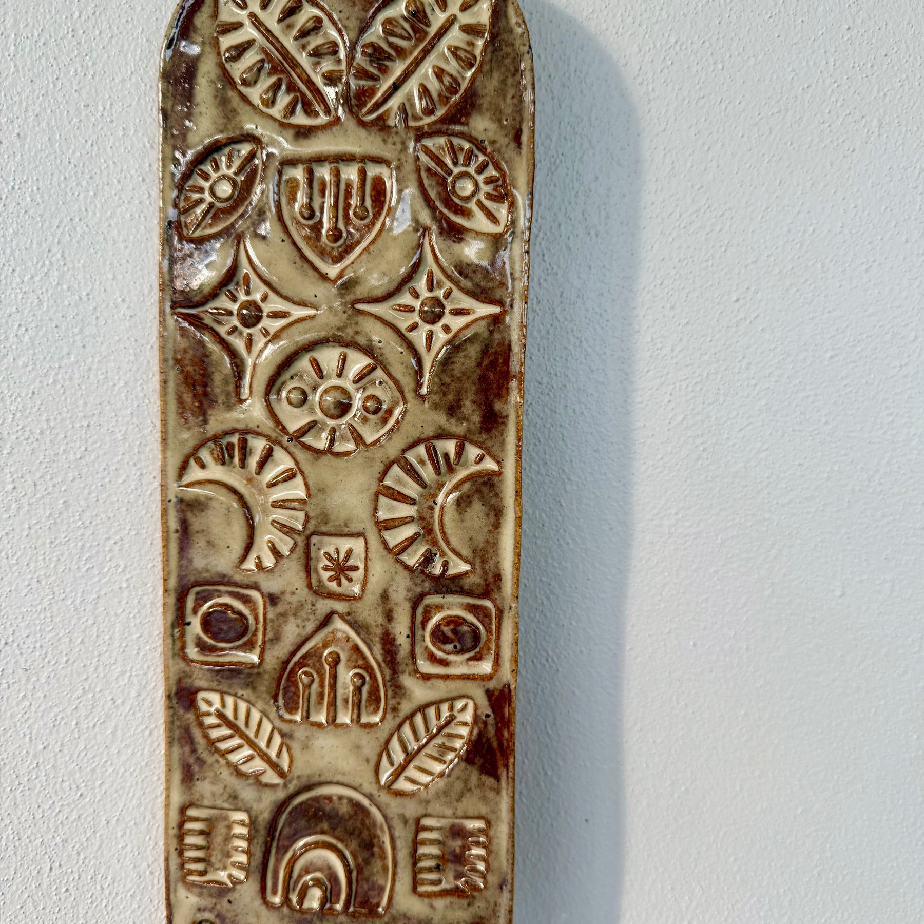 Stamped Ceramic Wall Art Tablet Large