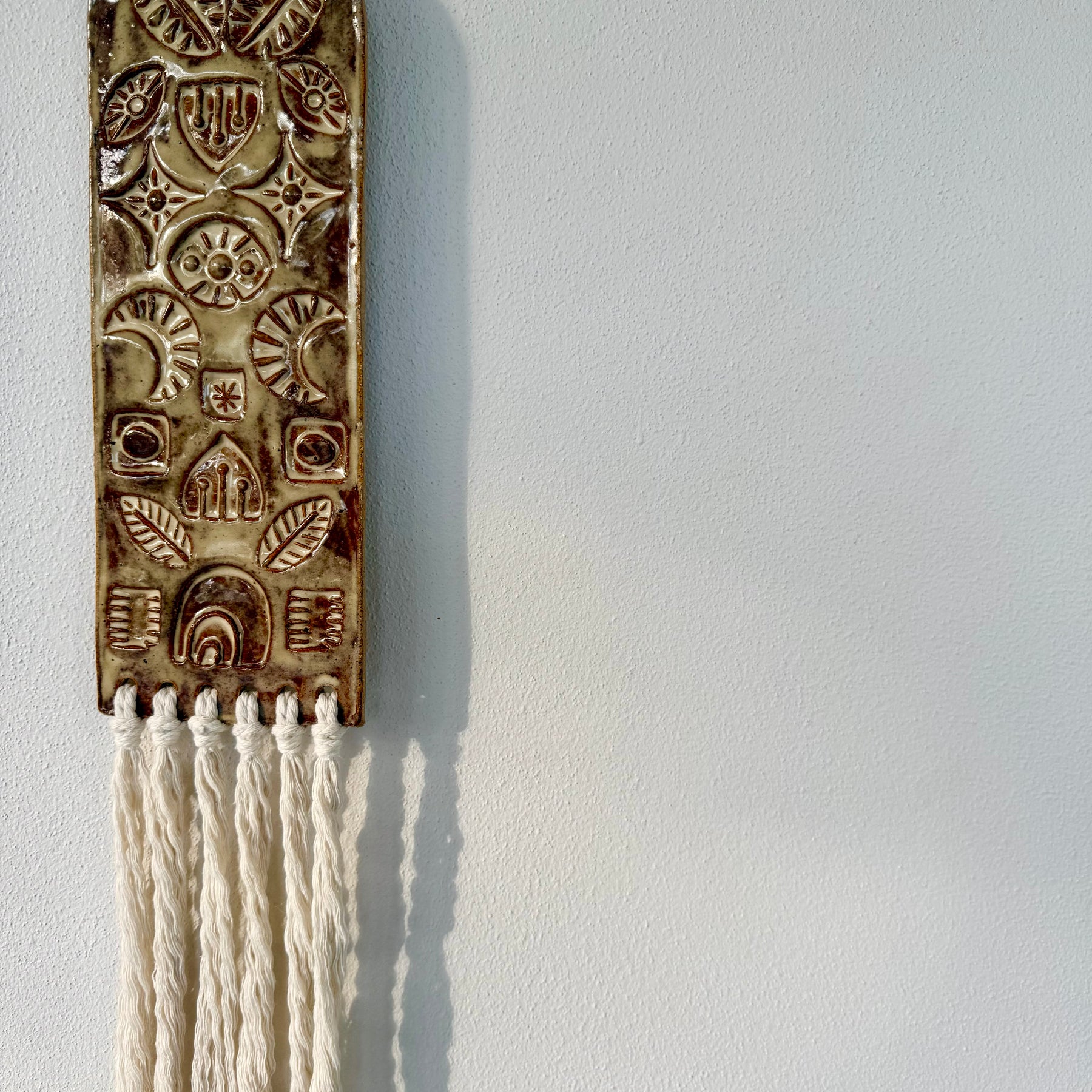 Stamped Ceramic Wall Art Tablet Large