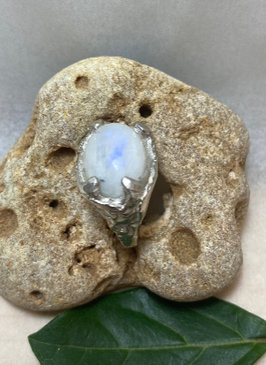 Moonstone Ring — Sculpted Sterling Silver