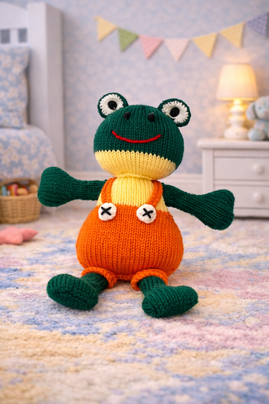 Hand Knitted Frog Plush Toy – Boy & Girl Frog Set – Handmade Soft Toy