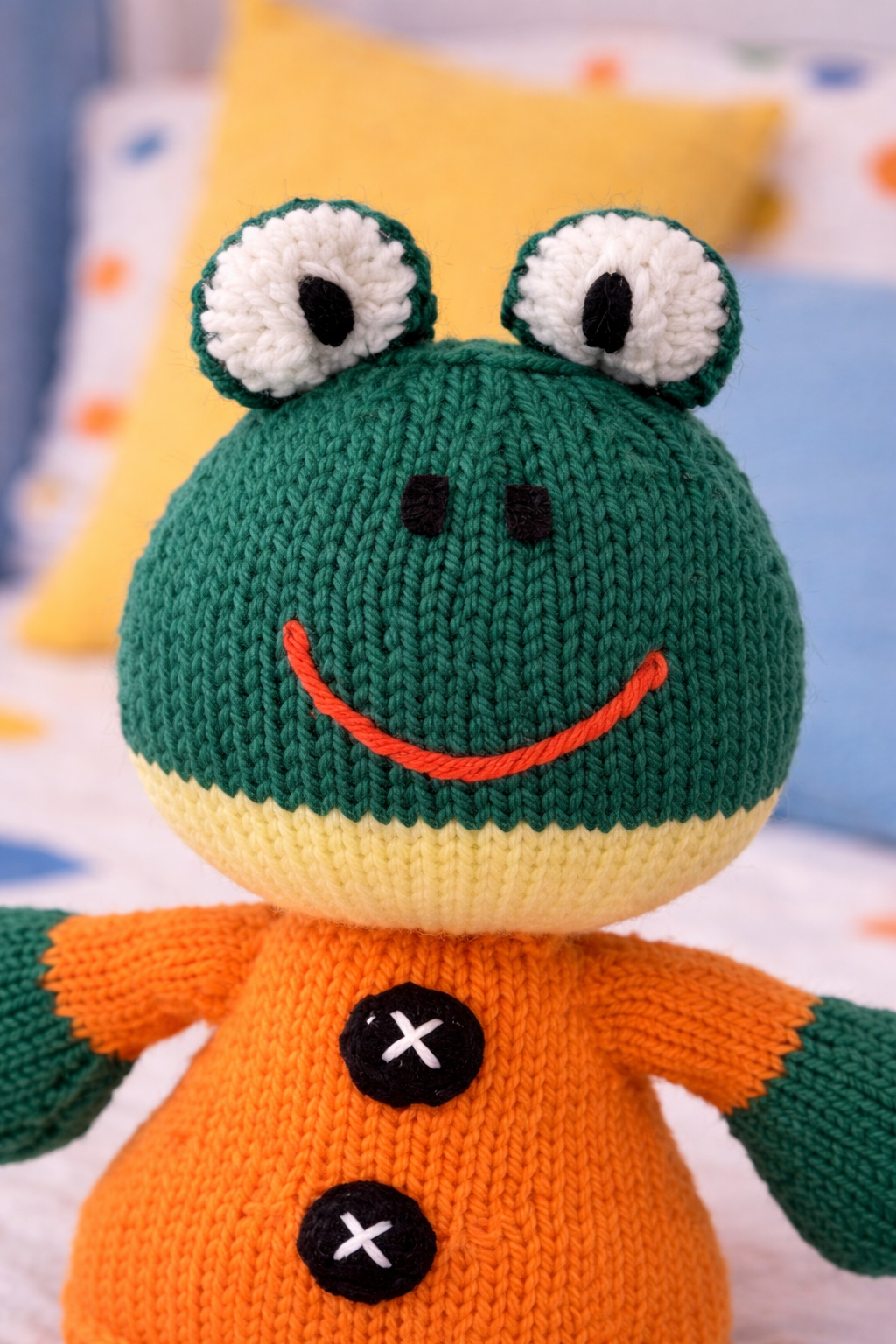 Hand Knitted Frog Plush Toy – Boy & Girl Frog Set – Handmade Soft Toy