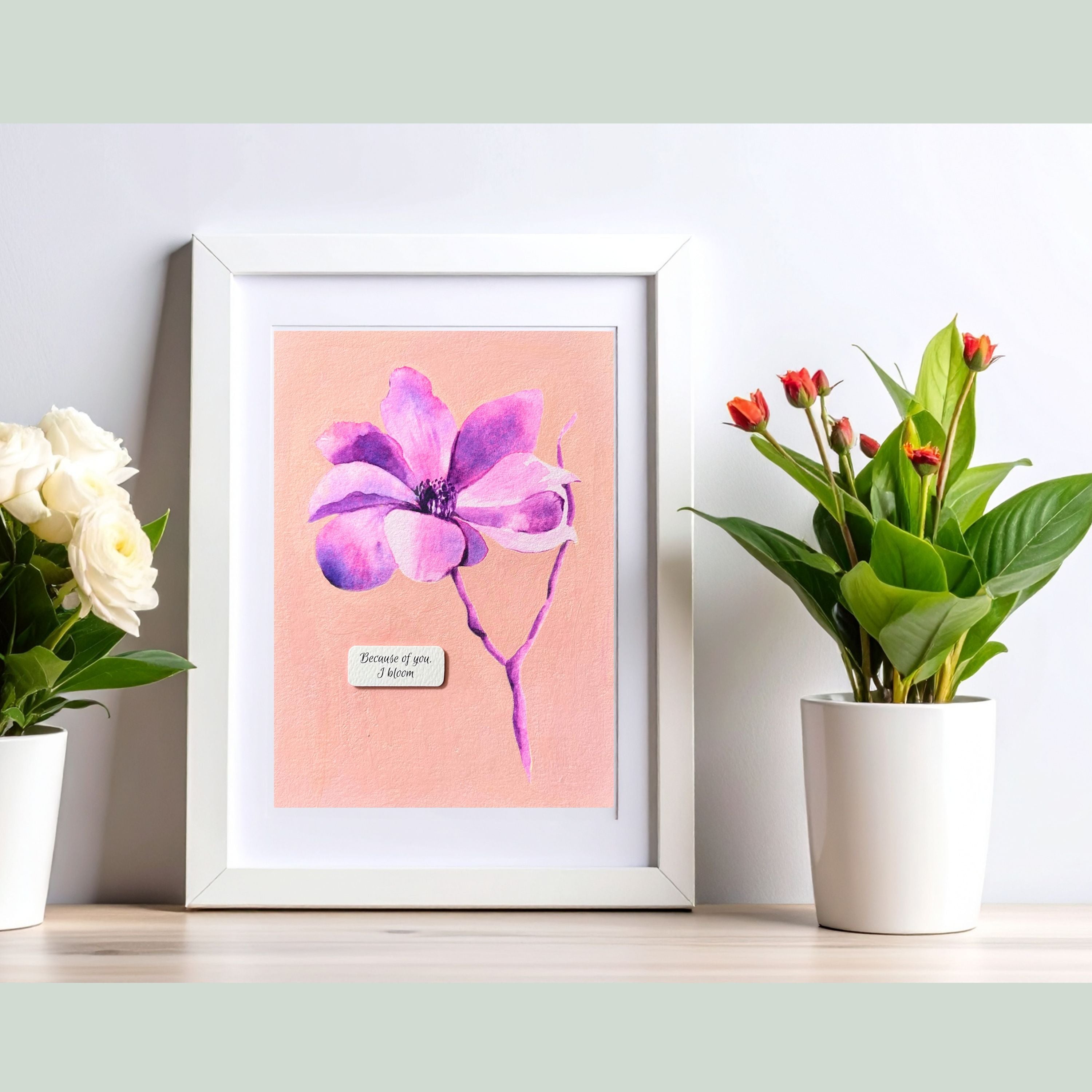 "Solstice Bloom" | Archival Botanical Wall Art With Sentiment | Original Floral Watercolour Painting | A5 Print