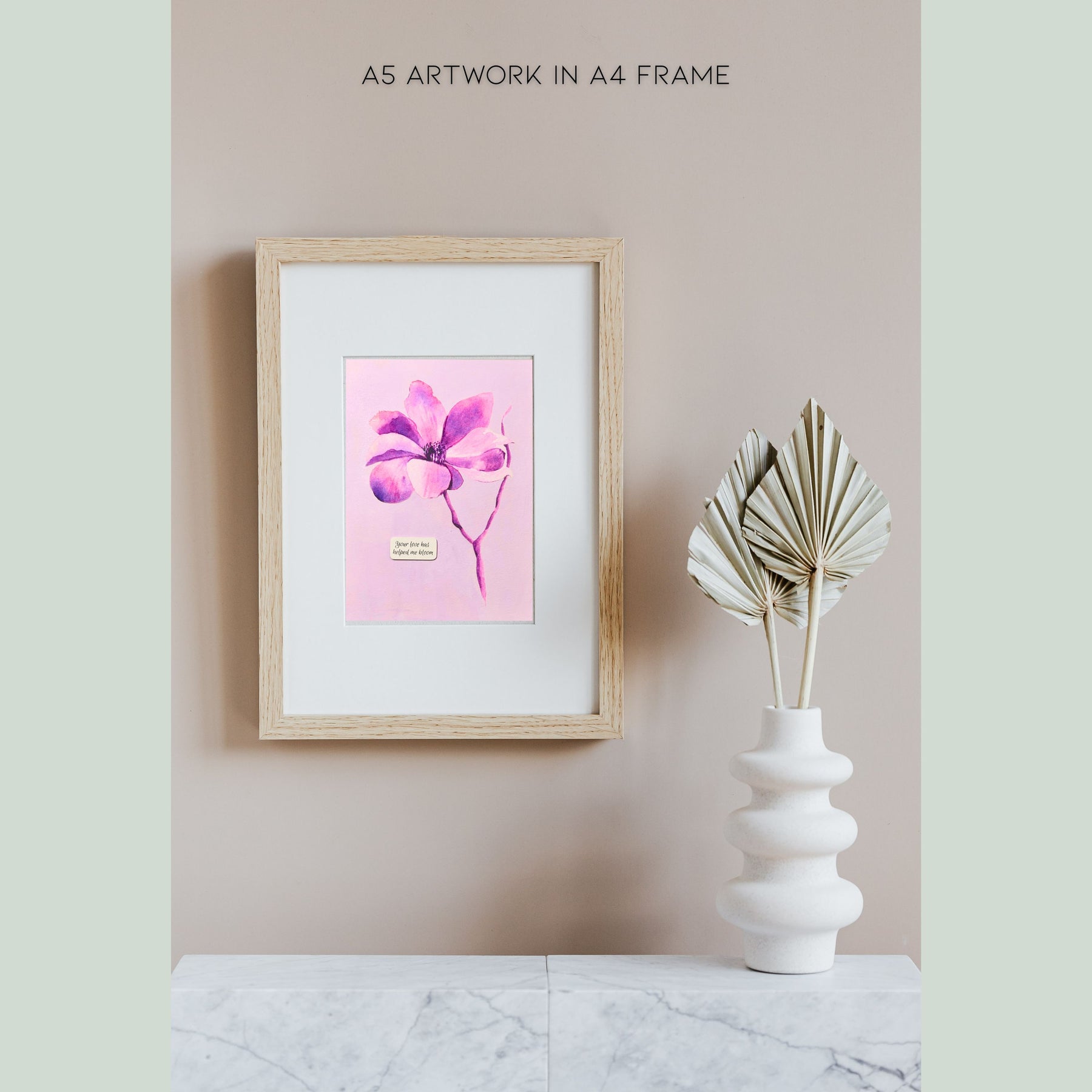"Solstice Bloom" | Archival Botanical Wall Art With Sentiment | Original Floral Watercolour Painting | A5 Print