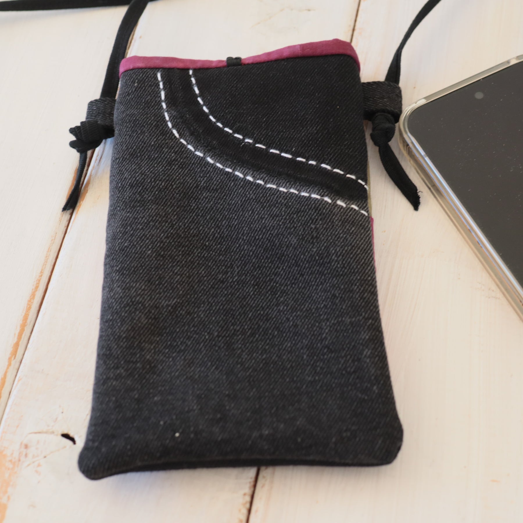 Hand Dyed Patchwork Phone pouches, Crossbody Phone bags