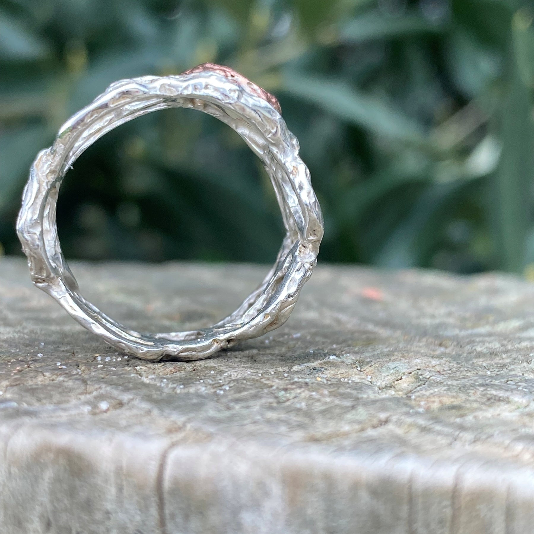 Delicate Strength Ring – Sterling Silver & Copper – Size N 1/2