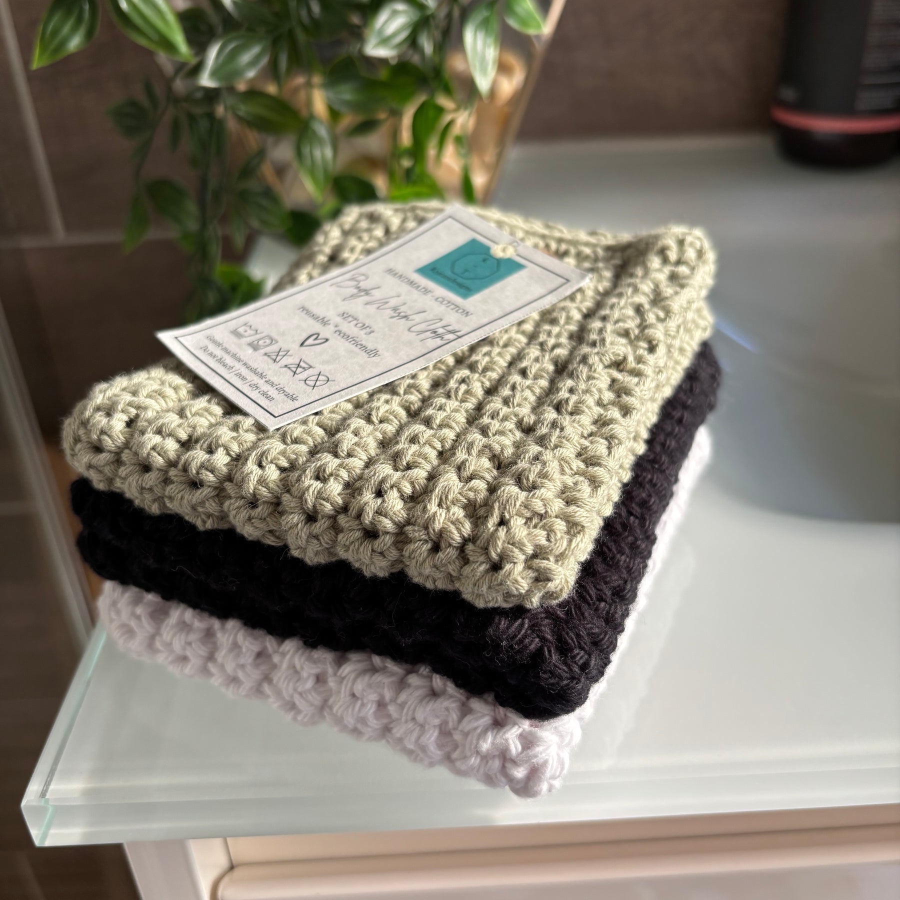 Reusable Cotton Wash Cloths - Set 3
