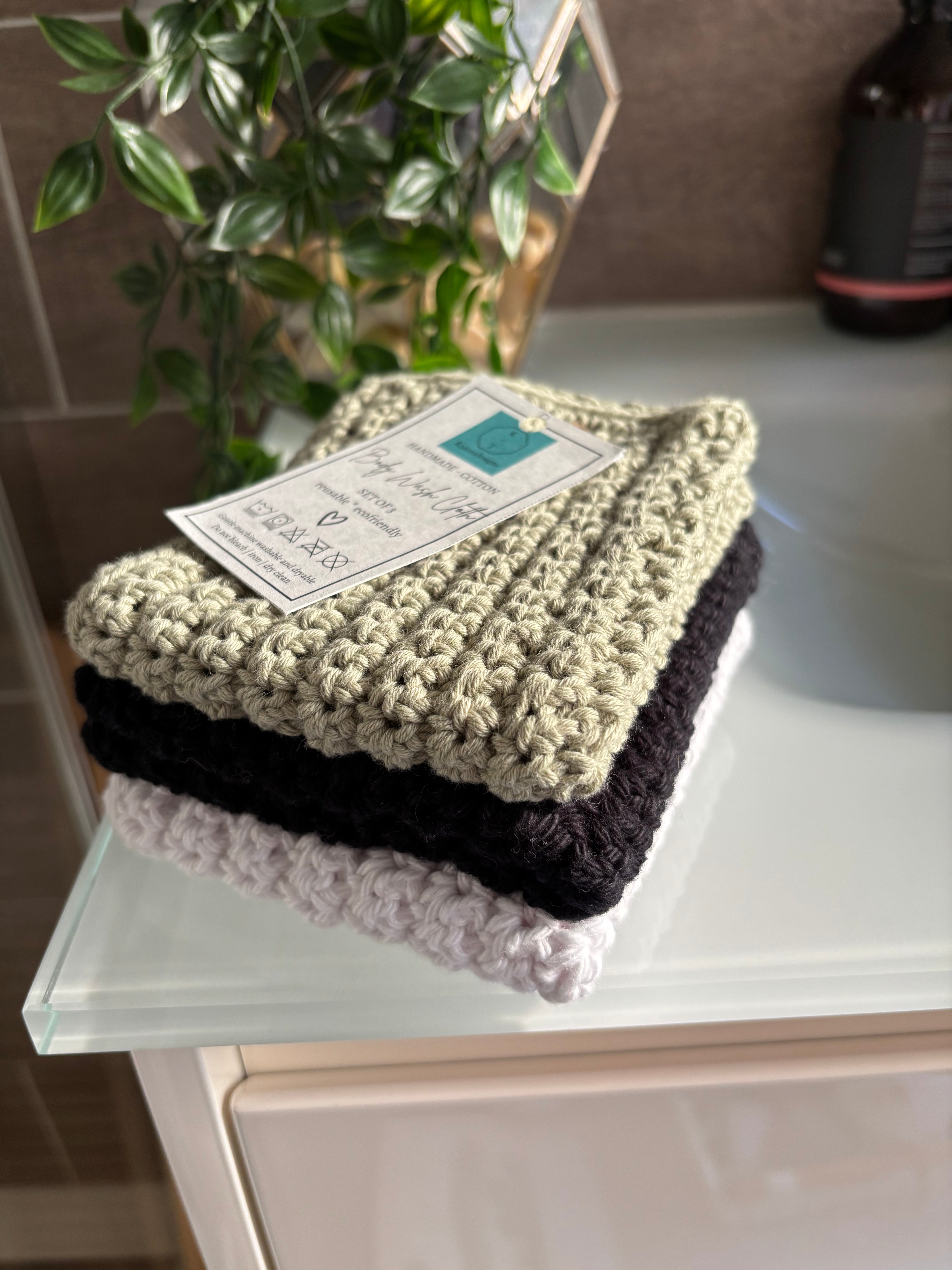 Reusable Cotton Wash Cloths - Set 3