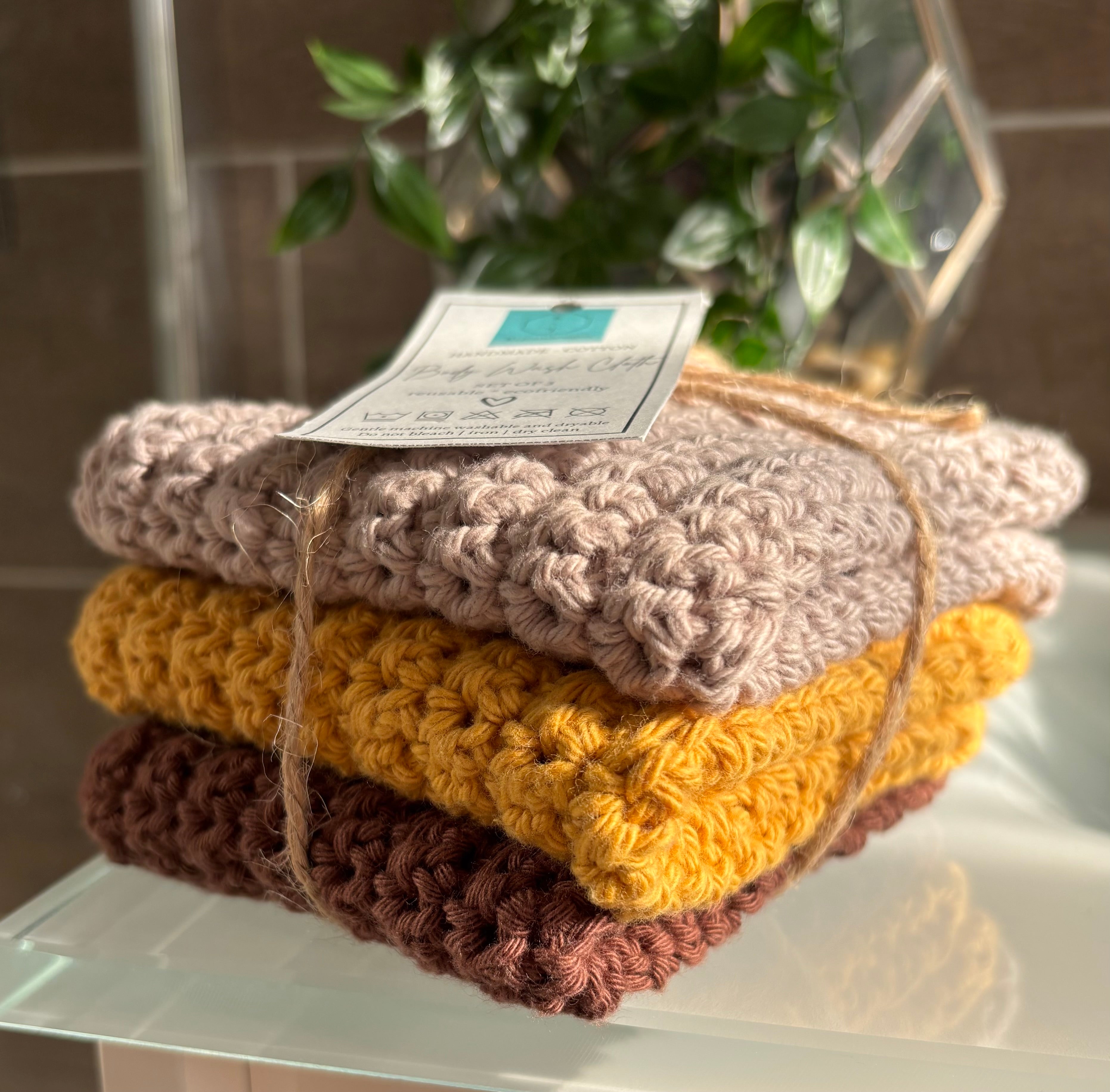 Reusable Cotton Wash Cloths - Set 3
