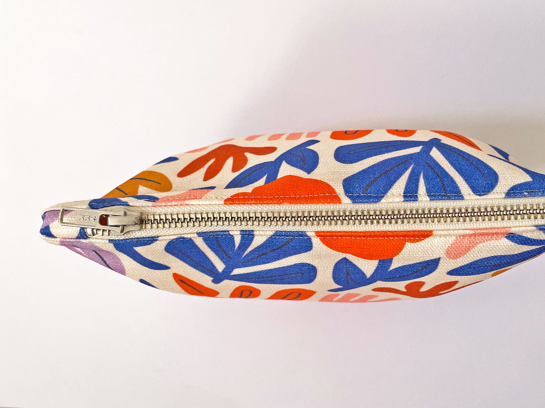 Make-up, Travel, Clutch, Handmade Fabric Zip Purse - Petals (Light)