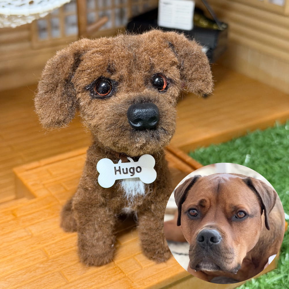 Custom Dog Plush from Photo, Poseable Art Doll, Pet Memorial Keepsake - Handmade Soft Sculpture, Personalised Plushie Ornament