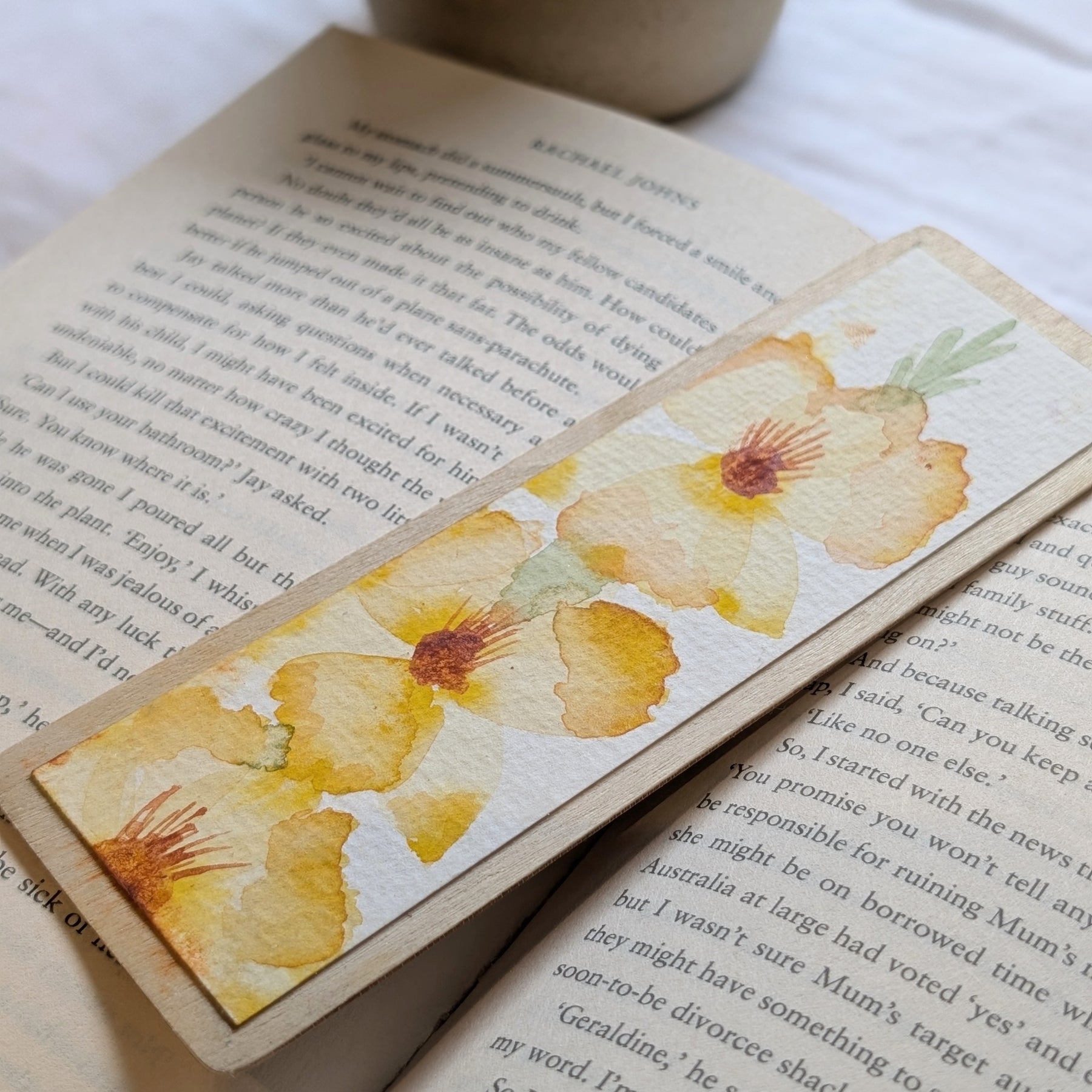 Hand-Painted Gladiolus Wooden Bookmark | Original Watercolour Art | Handmade Gift for Book Lovers
