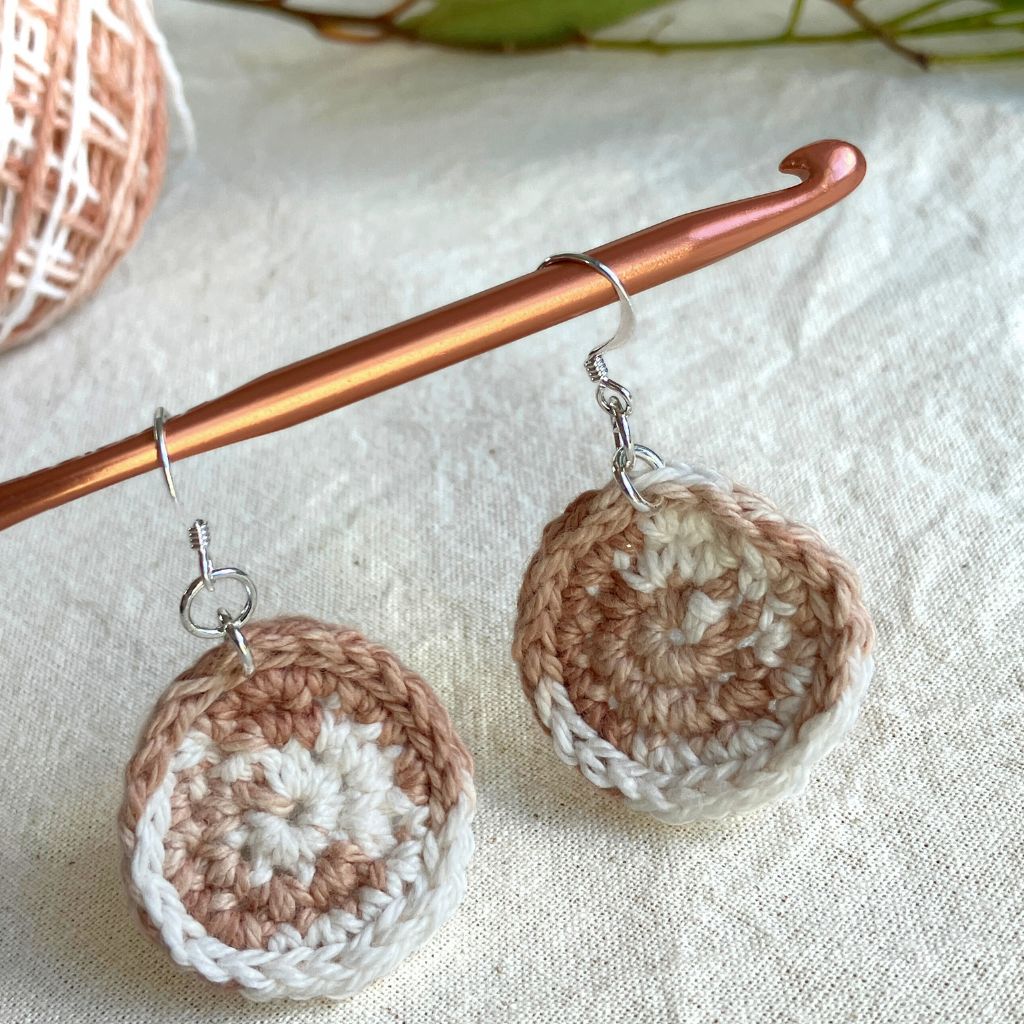 Soft Sands - Handmade Cotton Crochet Dangle Earrings