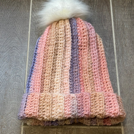 Hand Crocheted Beanie | Pastel Shades| With Pom Pom