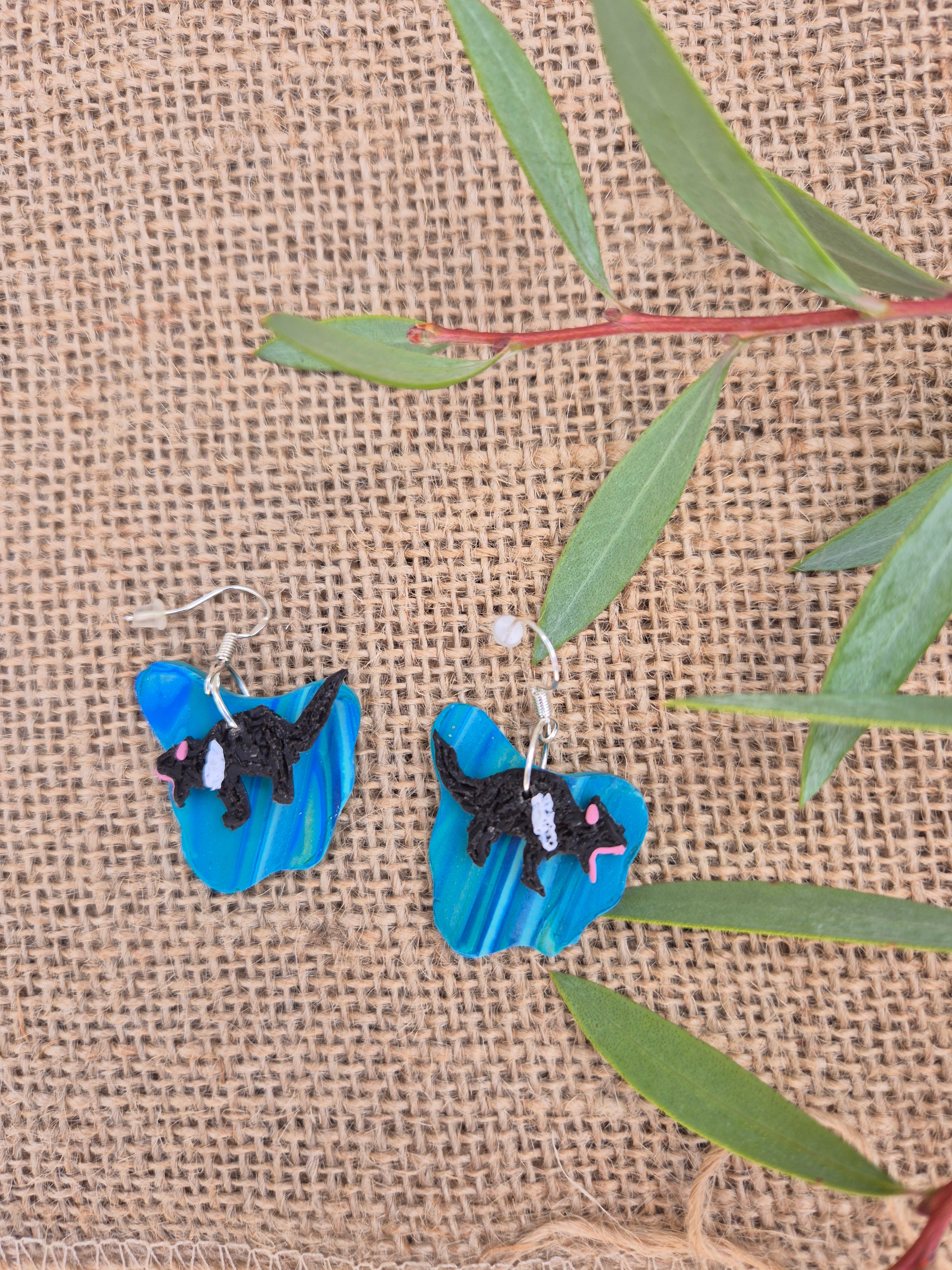 Tassie Devils in Tasmania Dangle Earrings