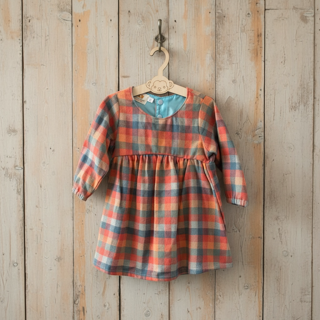 FLANNELETTE CHECK LONG SLEEVE DRESS