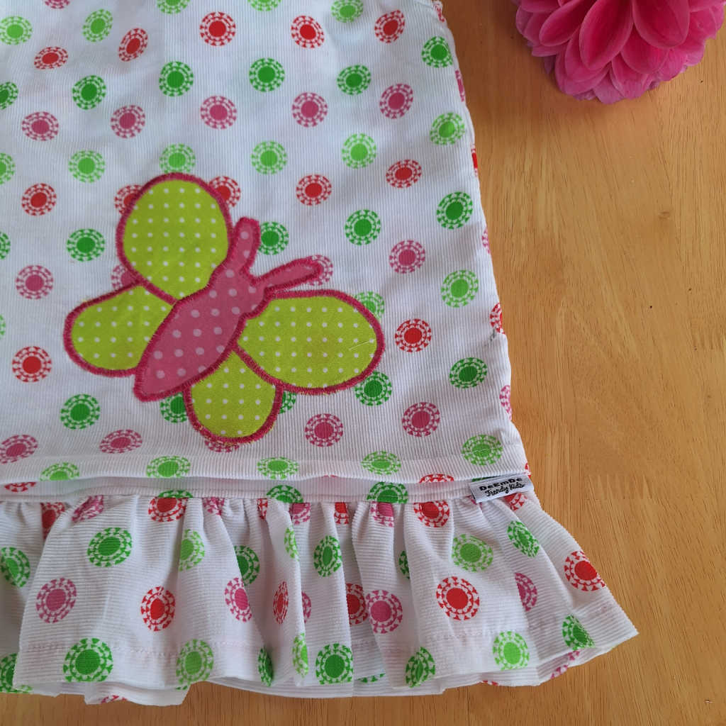 Baby Girls Corduroy Dress | Size 1 | Butterfly Applique