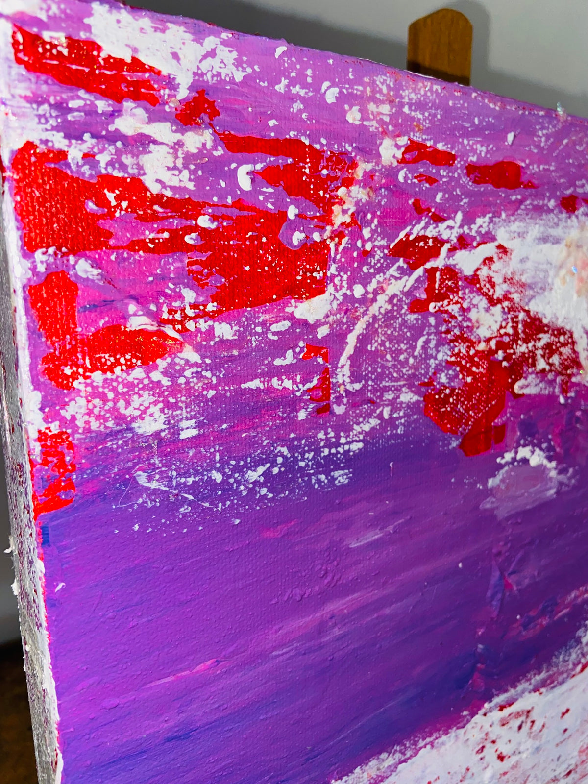 Inverted with Camera Abstract Acrylic Canvas Painting by Australian Artist Margo Humphries (30.5x30.5cm)