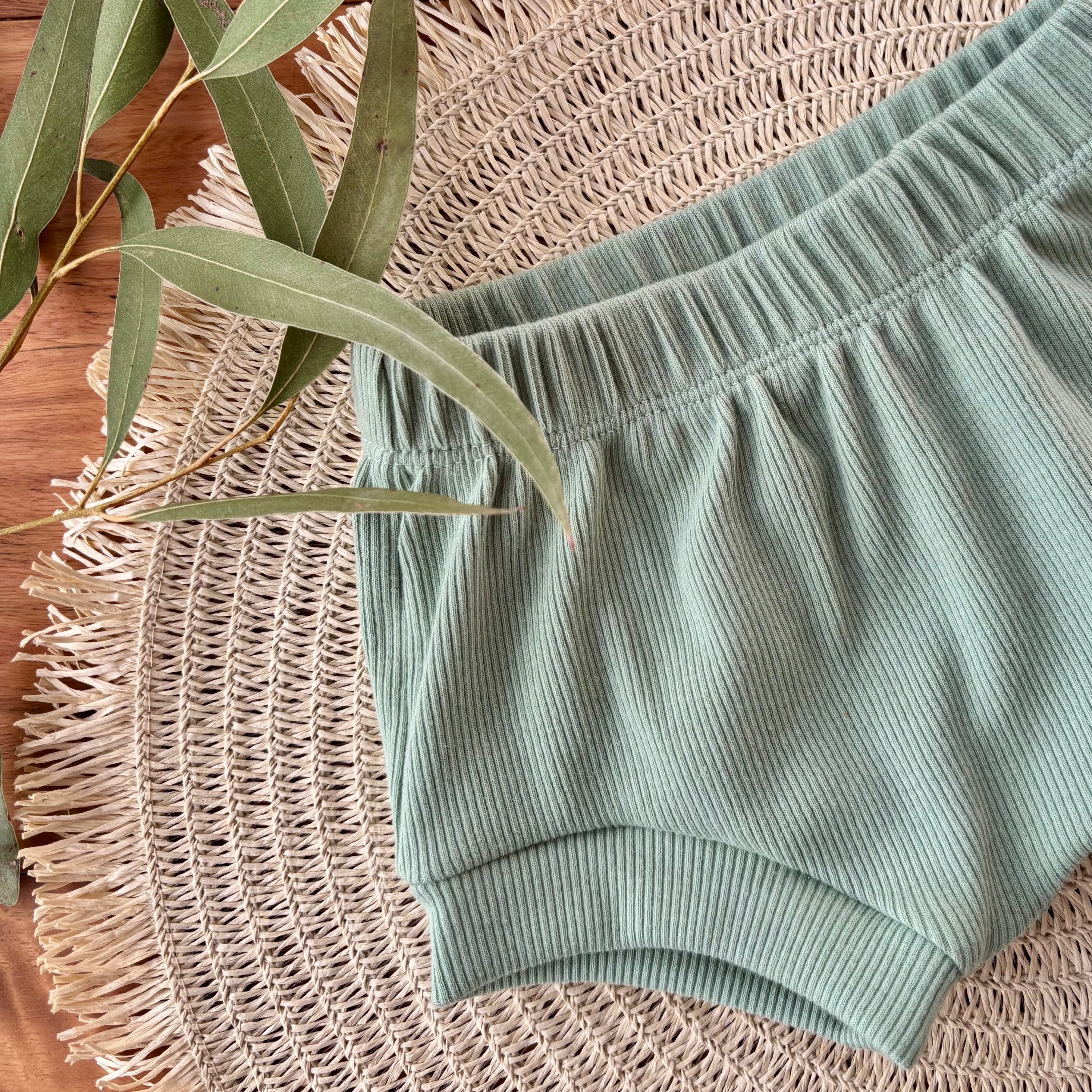 Baby Short Sleeved Bodysuit and Shorties | Green Aussie Animals | Size premmie to 2 | Made to order