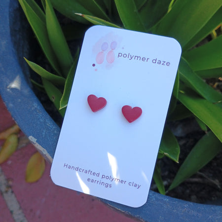 Mini heart stud earrings