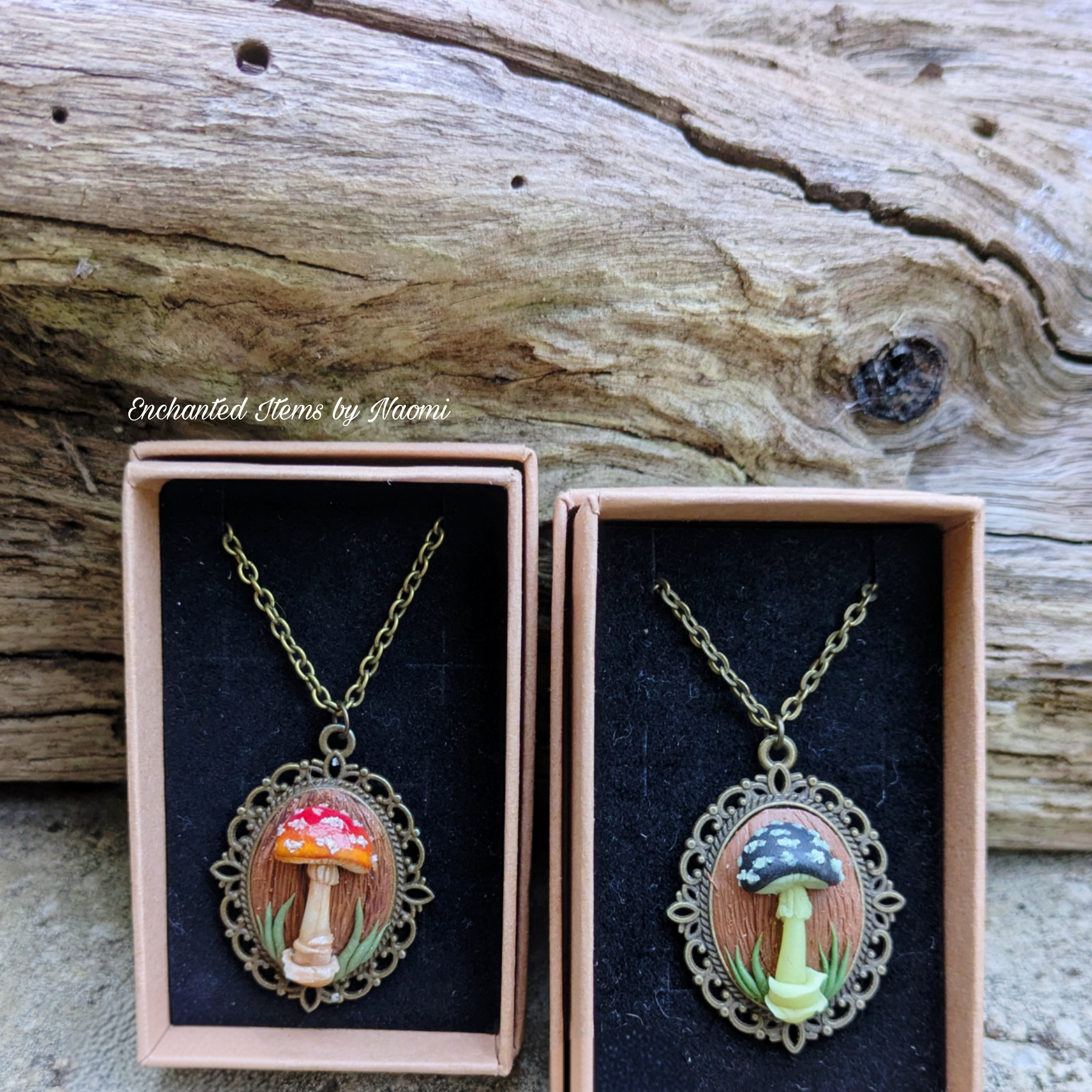 Hand-Sculpted Mushroom Pendants