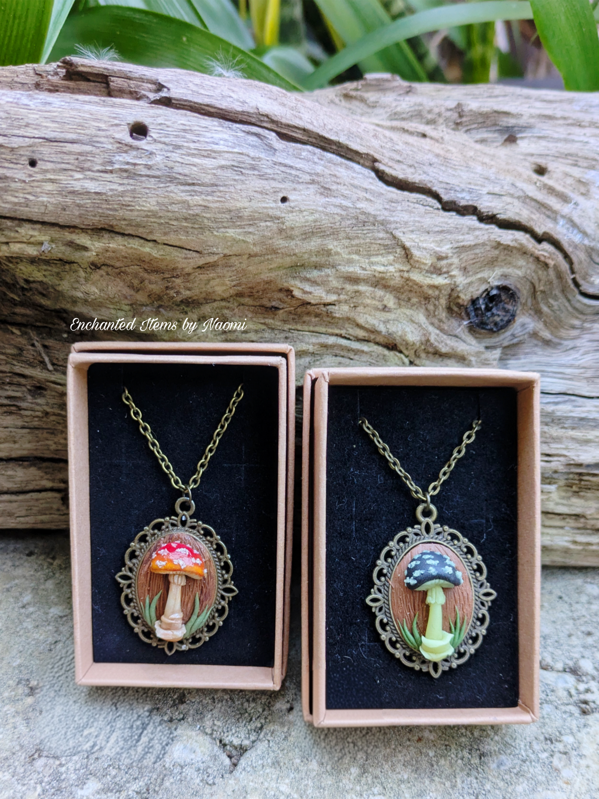Hand-Sculpted Mushroom Pendants