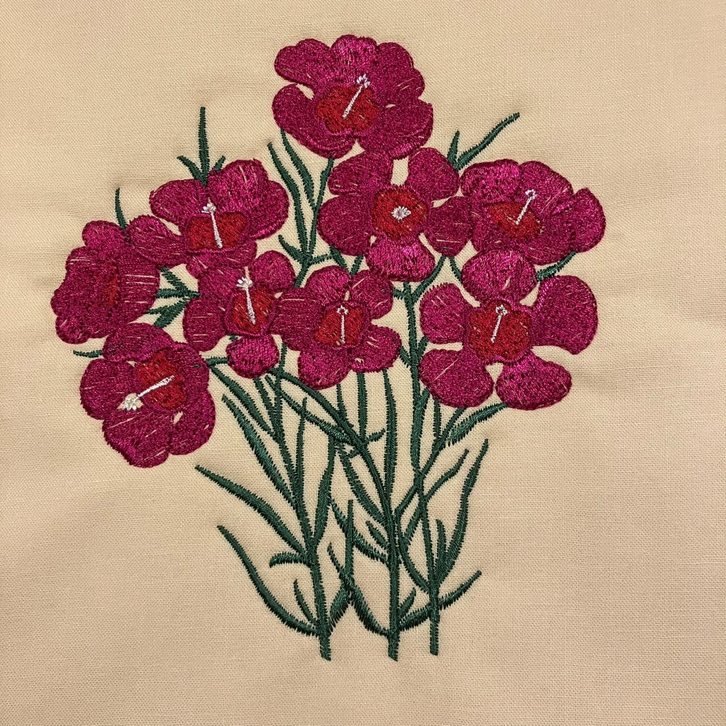 handmade Australian native quilted - geraldton wax (deep pink)