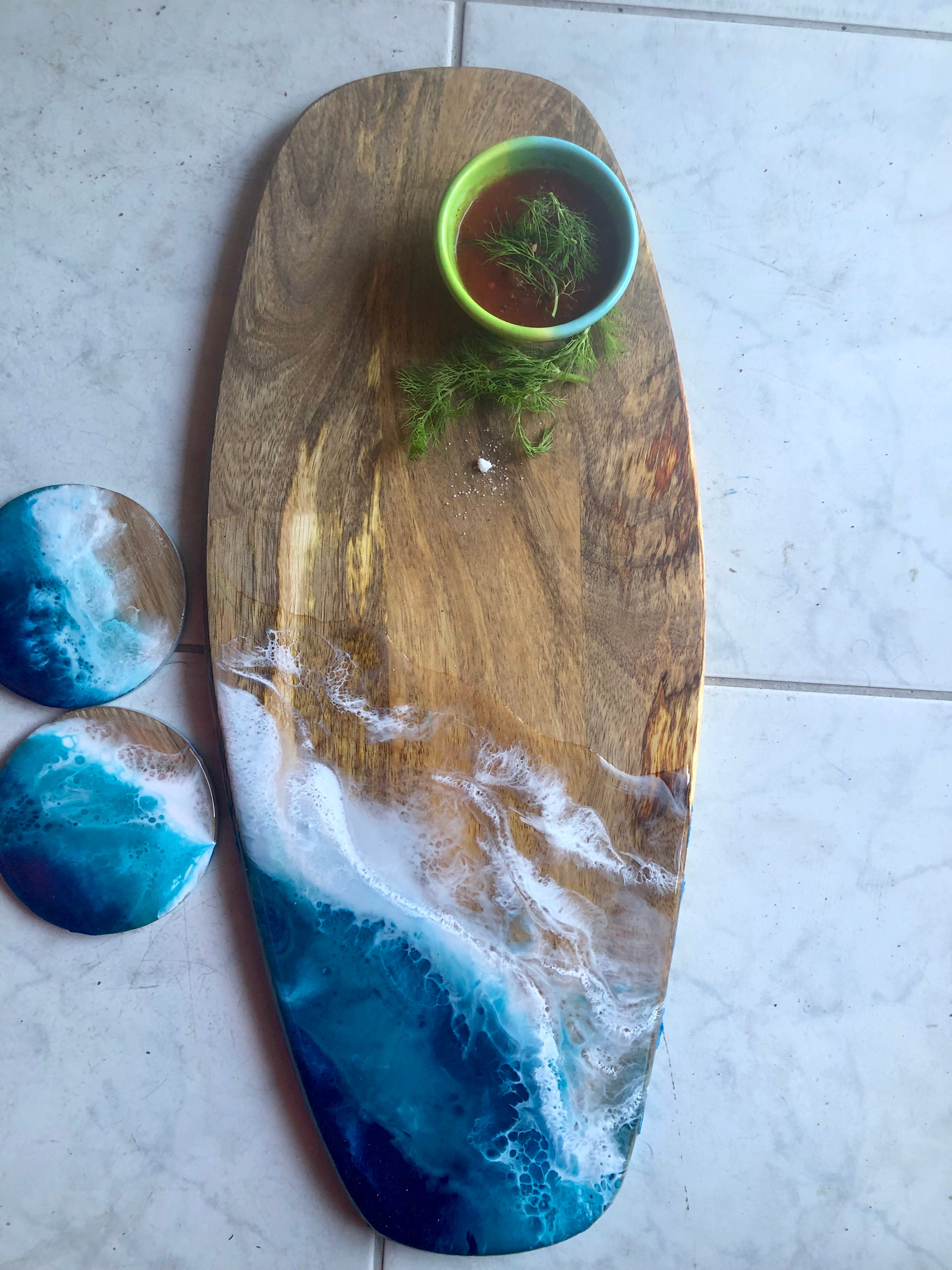 Surf board | waves | serving board | Mother’s Day | ocean waves | charcuterie board
