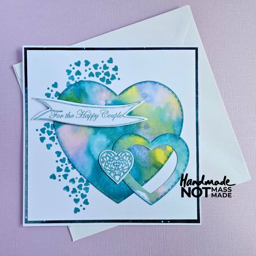 "To the happy couple", blank greeting card