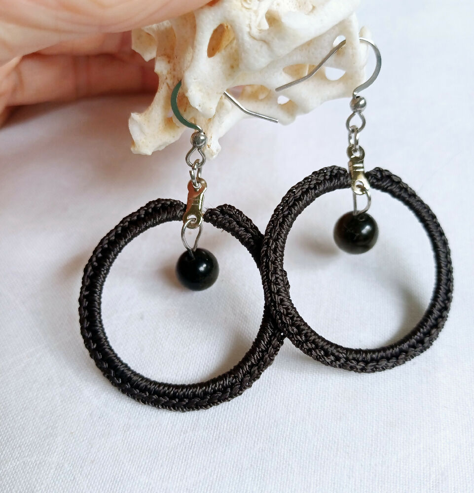 Hoop Earrings - Charcoal