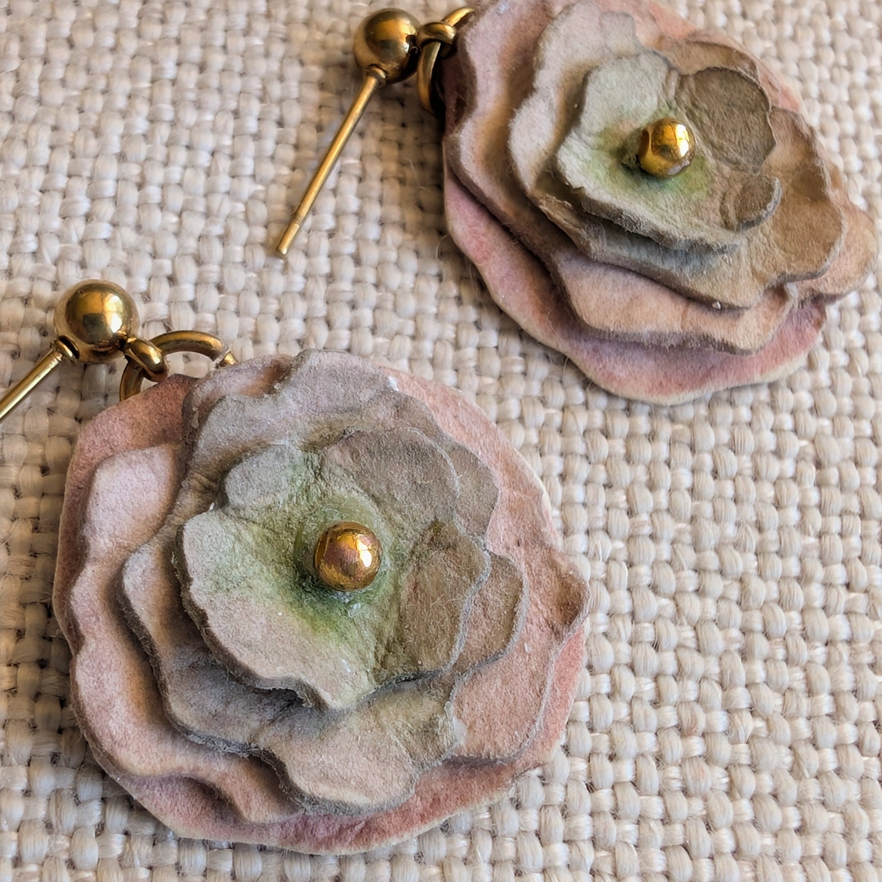 Handmade Paper Flower Earrings | Botanical Easter Earrings | Lightweight Statement Jewellery
