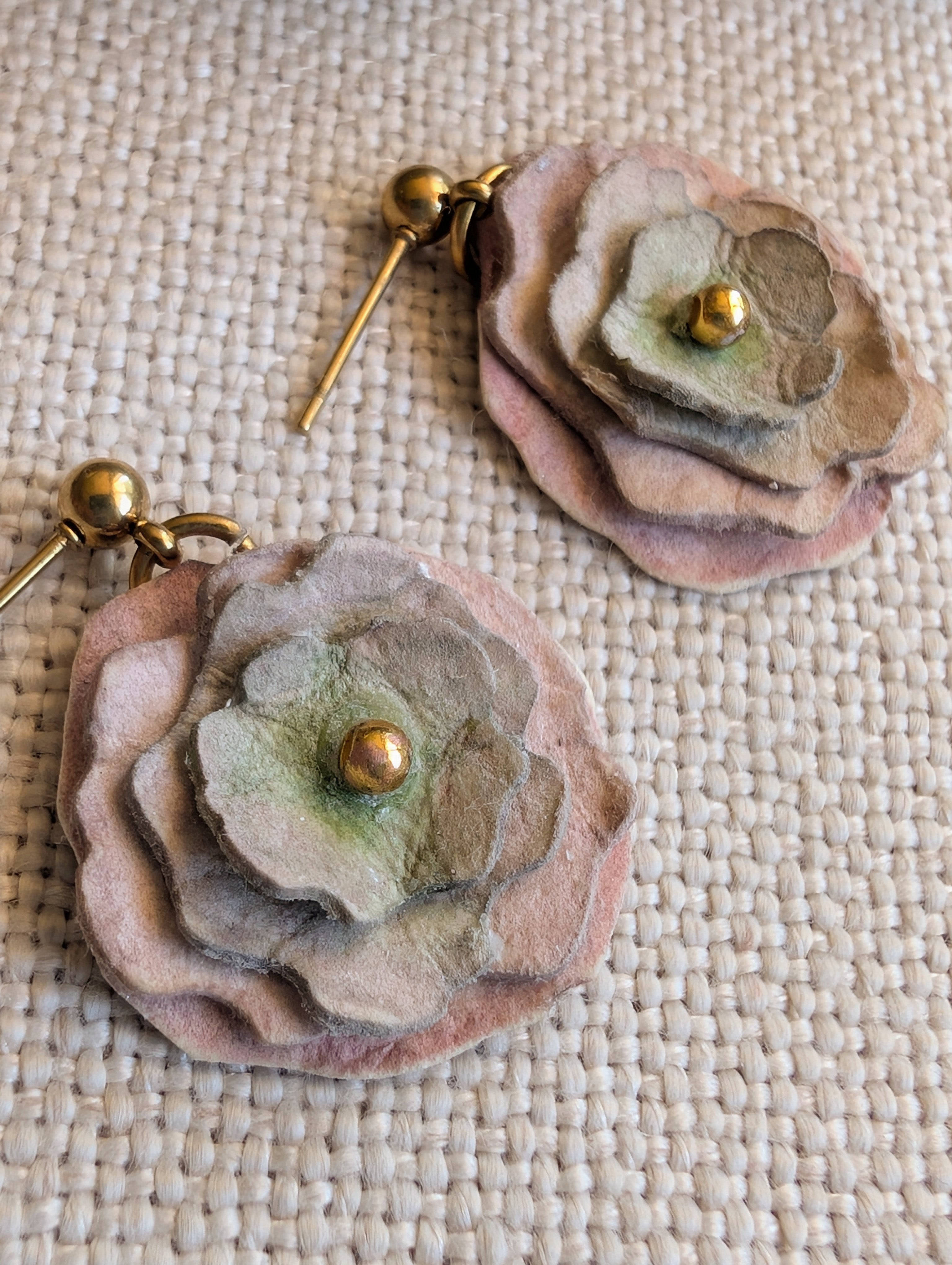 Handmade Paper Flower Earrings | Botanical Easter Earrings | Lightweight Statement Jewellery