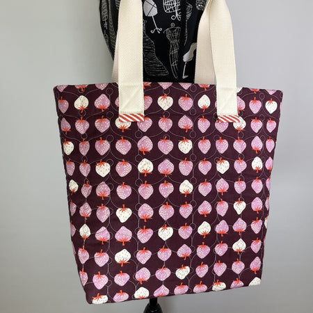 Tote Bag - Quilted Ruby Star - Shopping/Beach/Market/Everyday