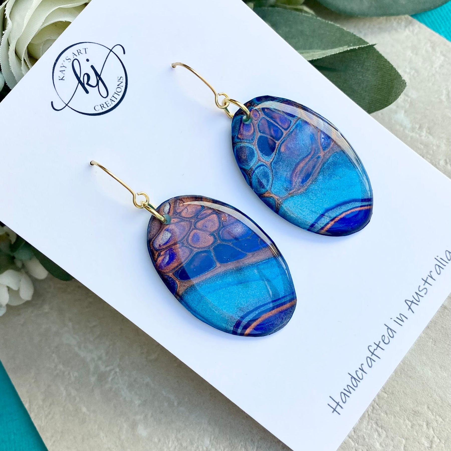 Oval Artisan Lightweight Dangle Earrings
