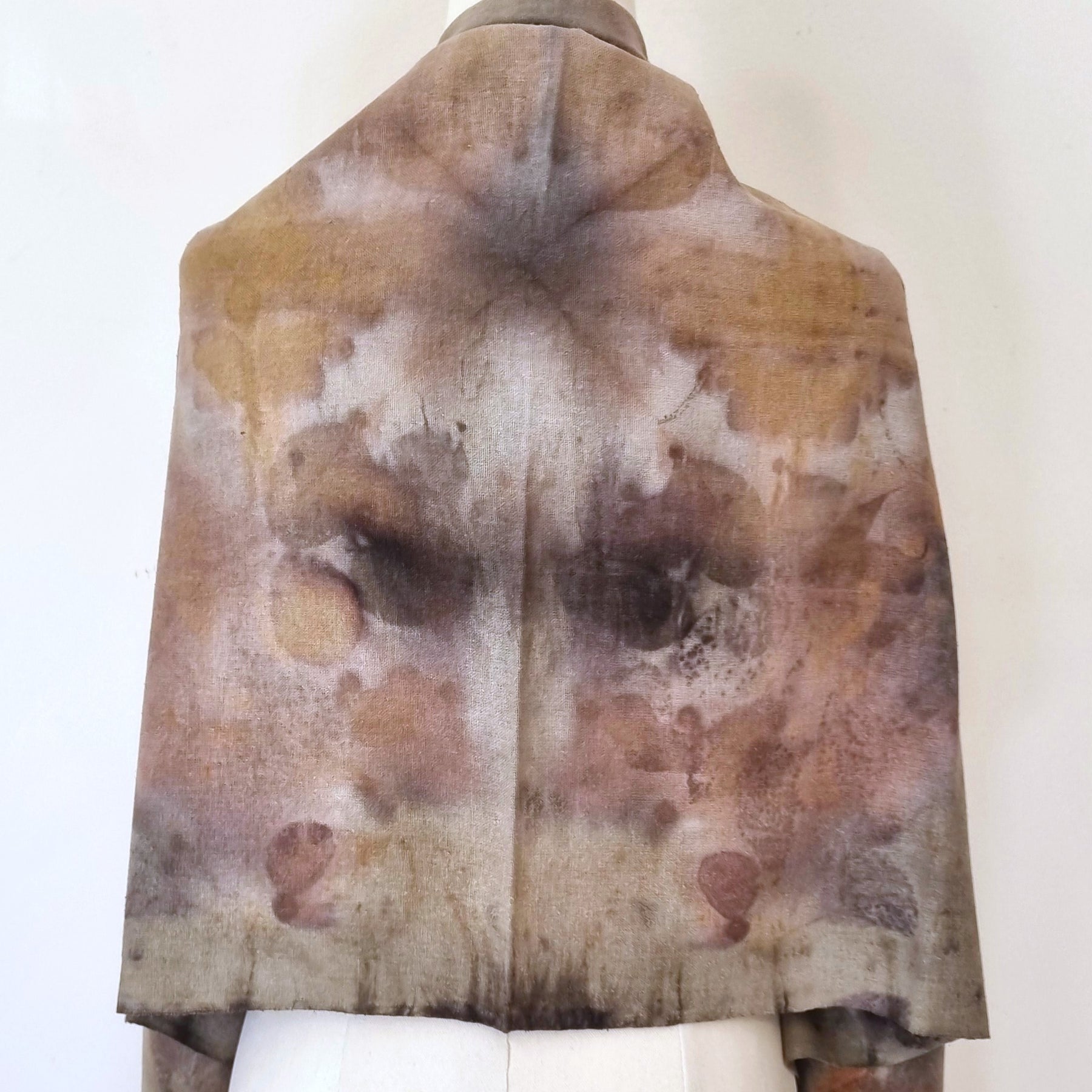 Raw Silk - Large Botanical Print Shawl - The Sienna