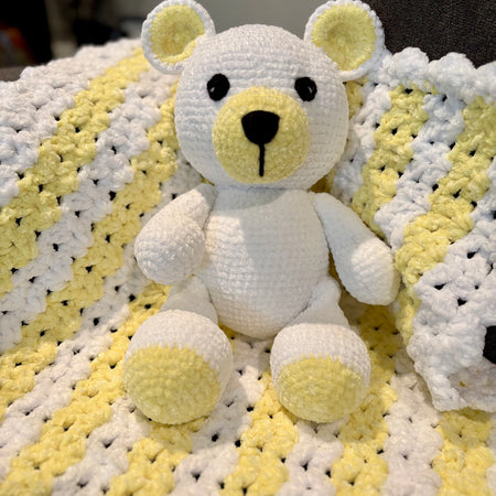 Extra soft large teddy bear and blanket