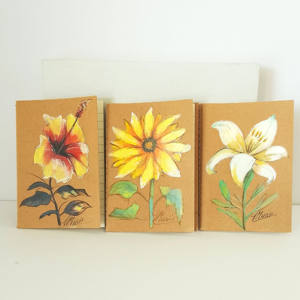 Handpainted Pocket Notebooks. Single or Set of 3. 6 Designs