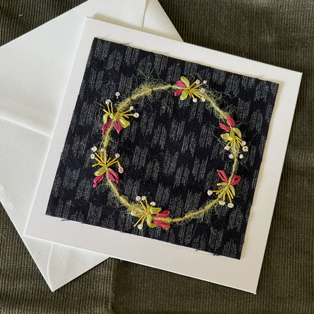Hand embroidered card