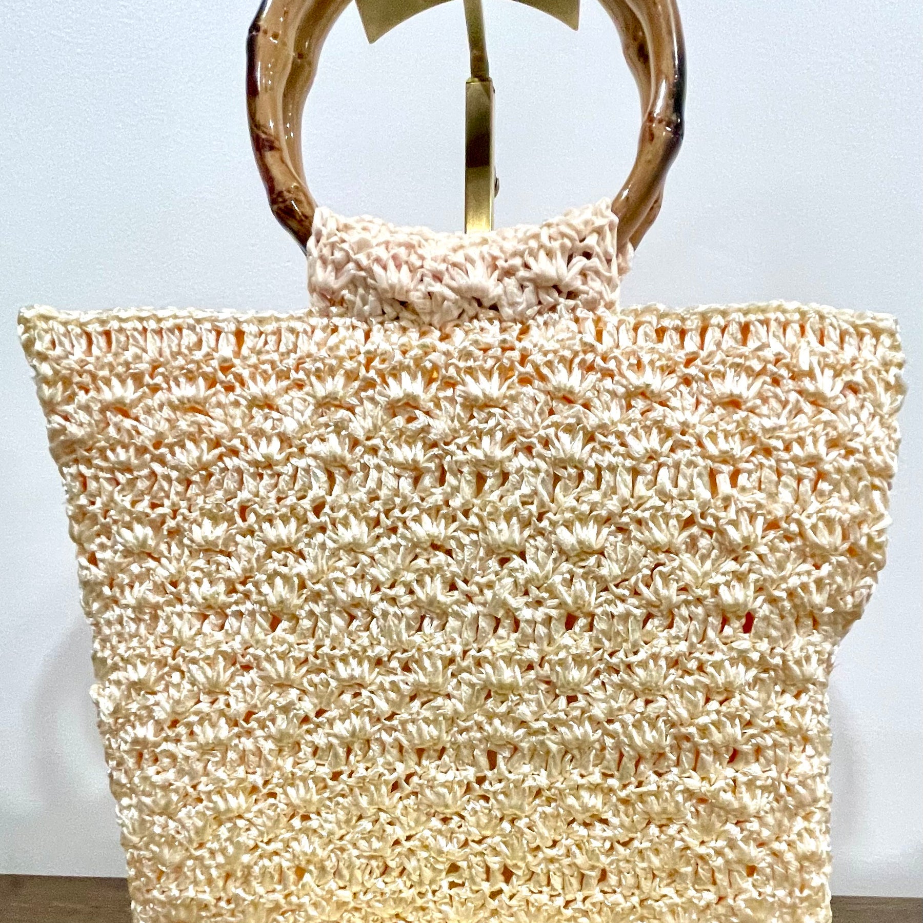 Retro Crochet Straw Handbag, One of a Kind