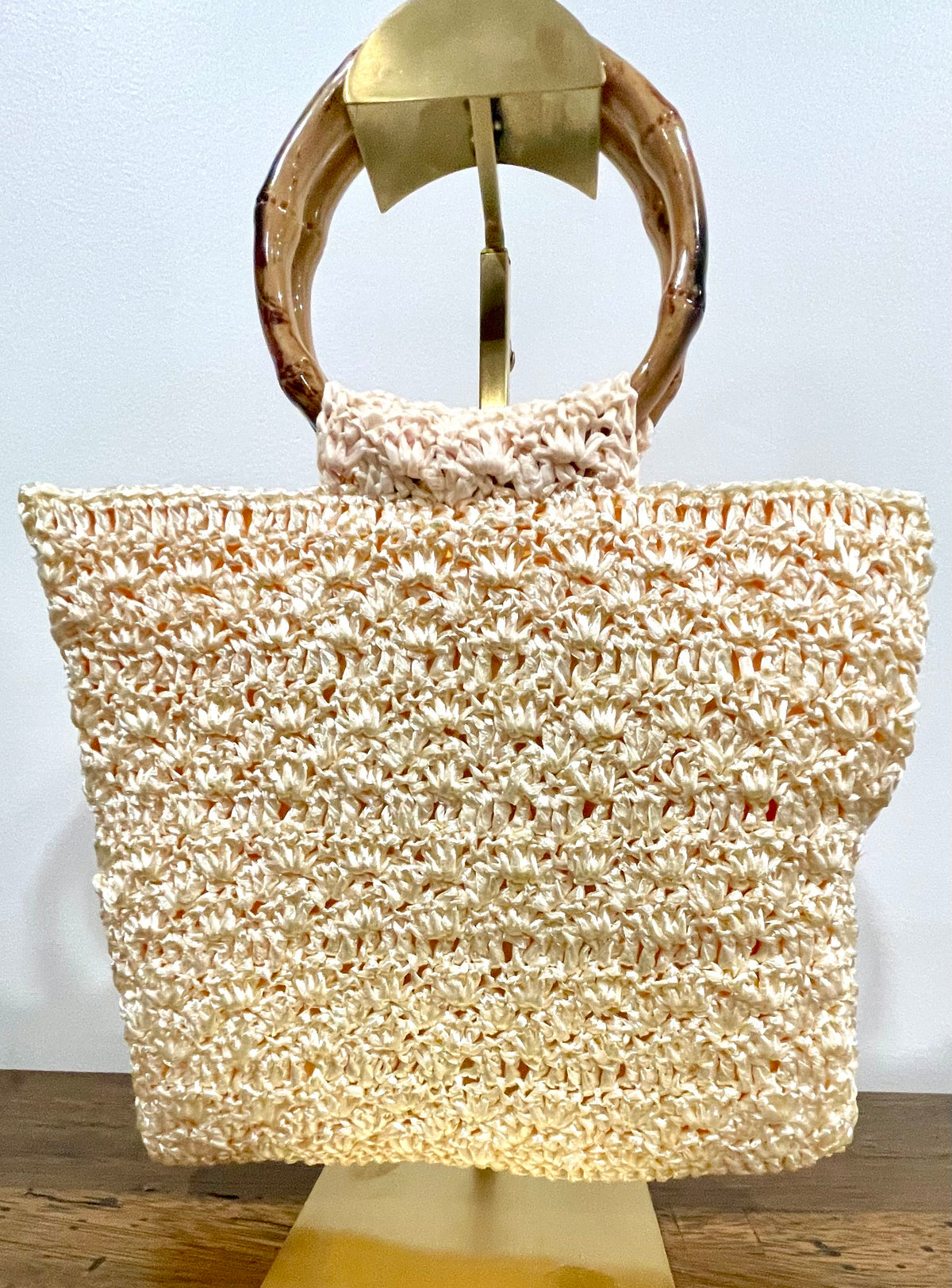 Retro Crochet Straw Handbag, One of a Kind