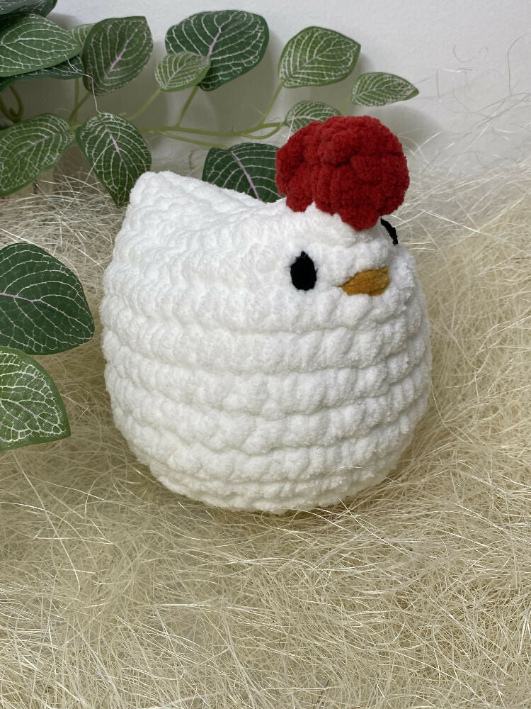 Handmade Plush Crochet Chook - White