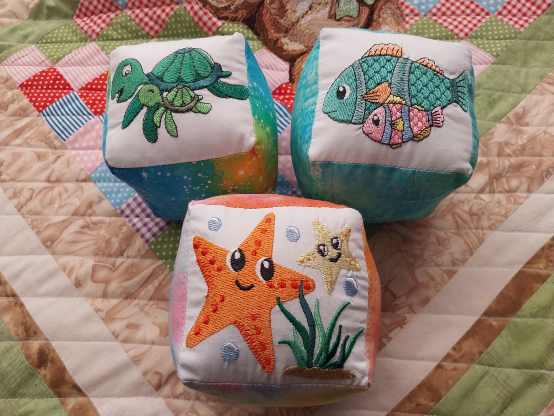"Sea Creatures" Soft Baby Blocks