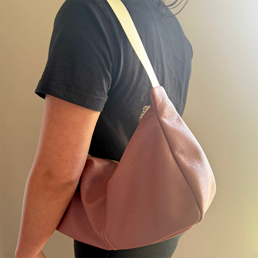 Dusky Pink Slouchy Shoulder Bag | Handmade Everyday Bag