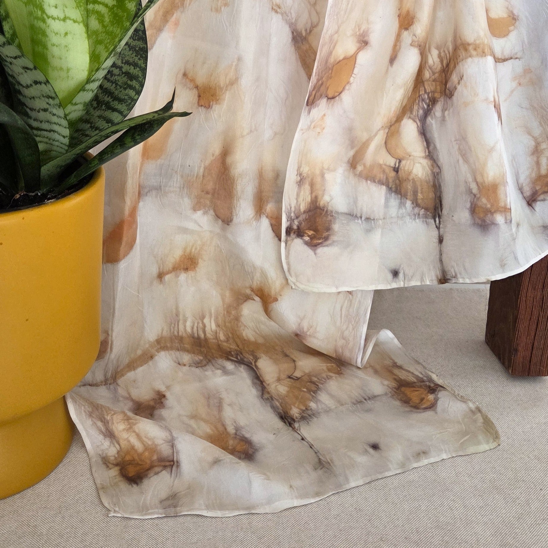 The Ember - Pure Silk Ecoprint Scarf