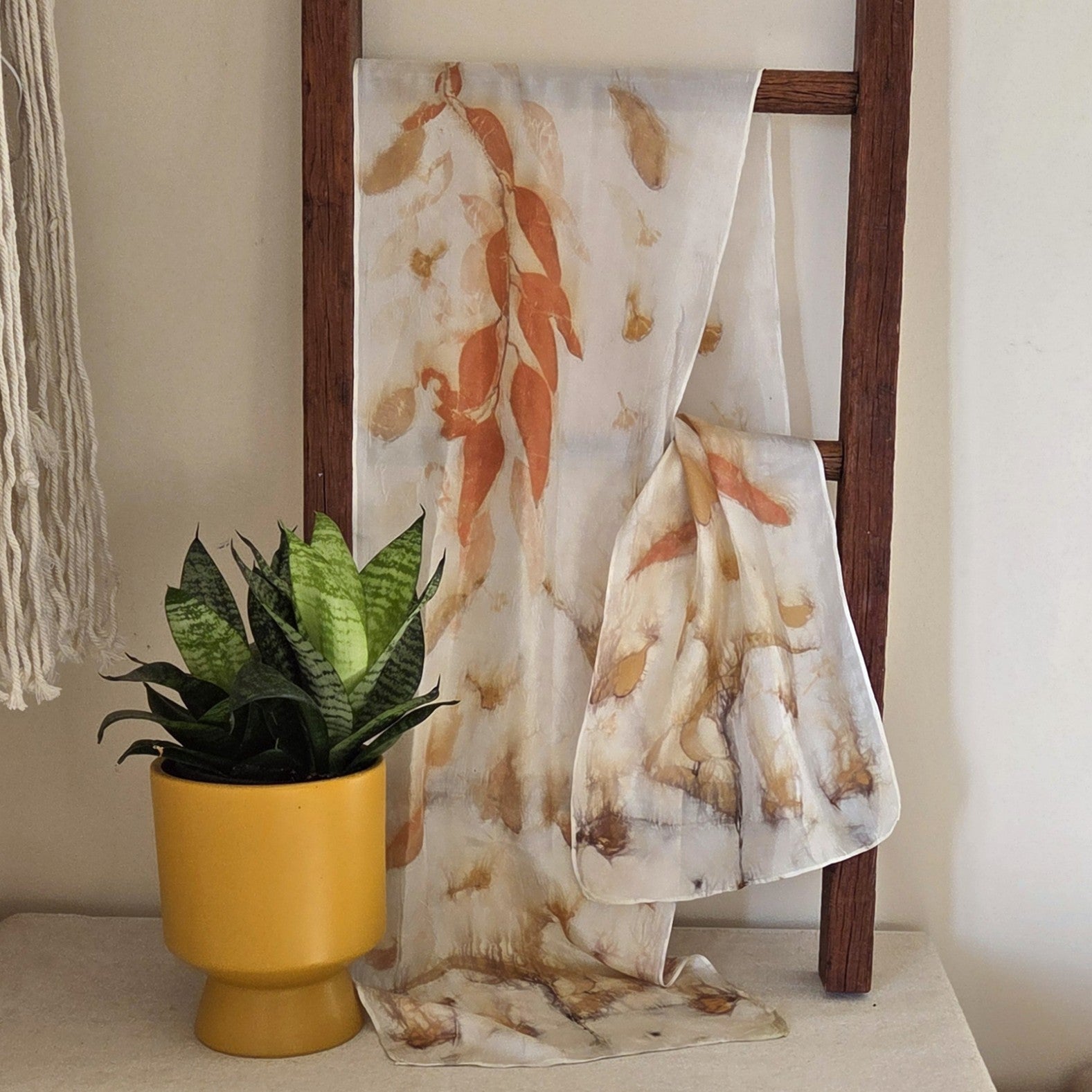 The Ember - Pure Silk Ecoprint Scarf